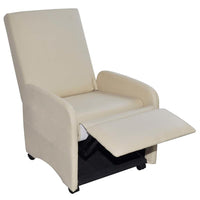 vidaXL Poltrona reclinável em couro artificial creme