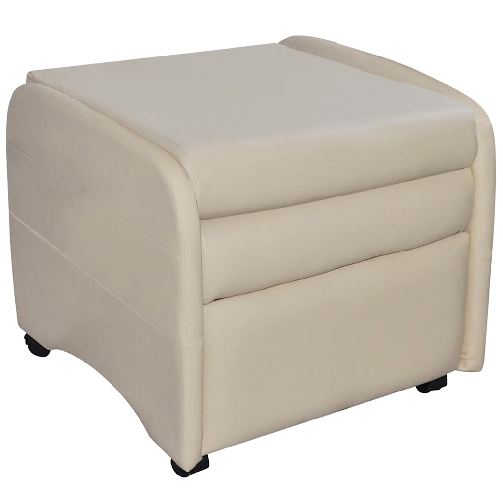 vidaXL Poltrona reclinável em couro artificial creme