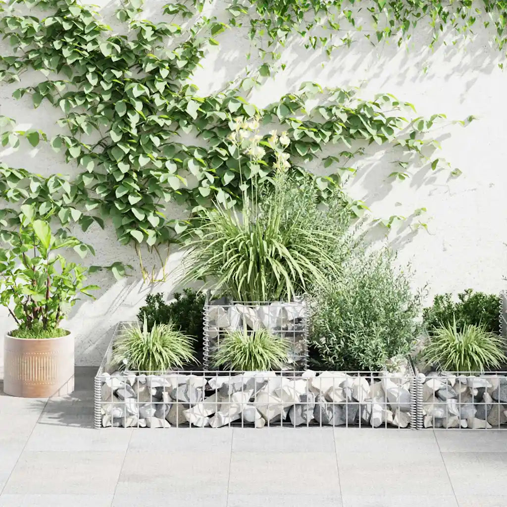 Gabião para plantas em aço galvanizado 120x120x20 cm