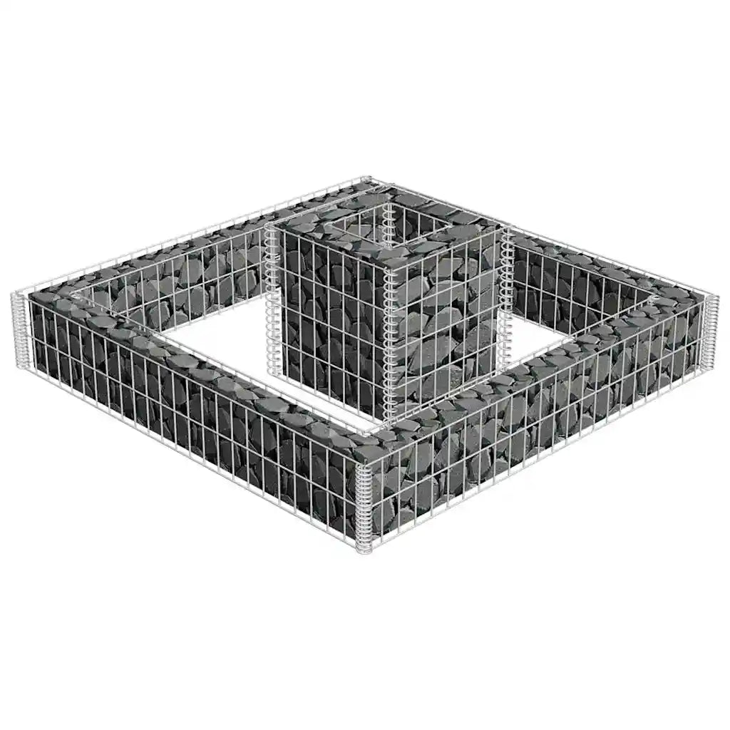 Gabião para plantas em aço galvanizado 120x120x20 cm
