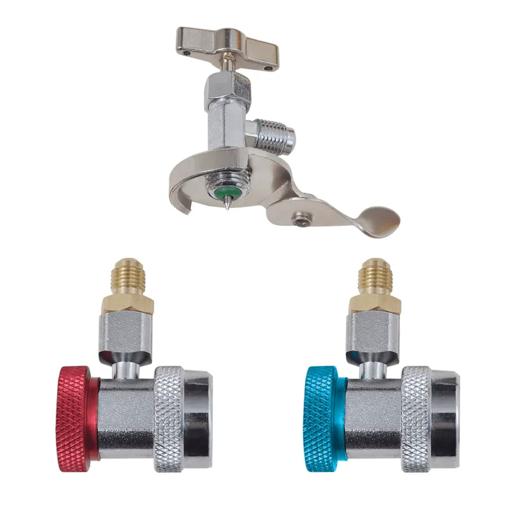 Conjunto manómetro colector 2 formas num kit de ferramentas