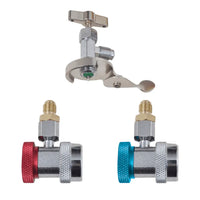 Conjunto manómetro colector 2 formas num kit de ferramentas