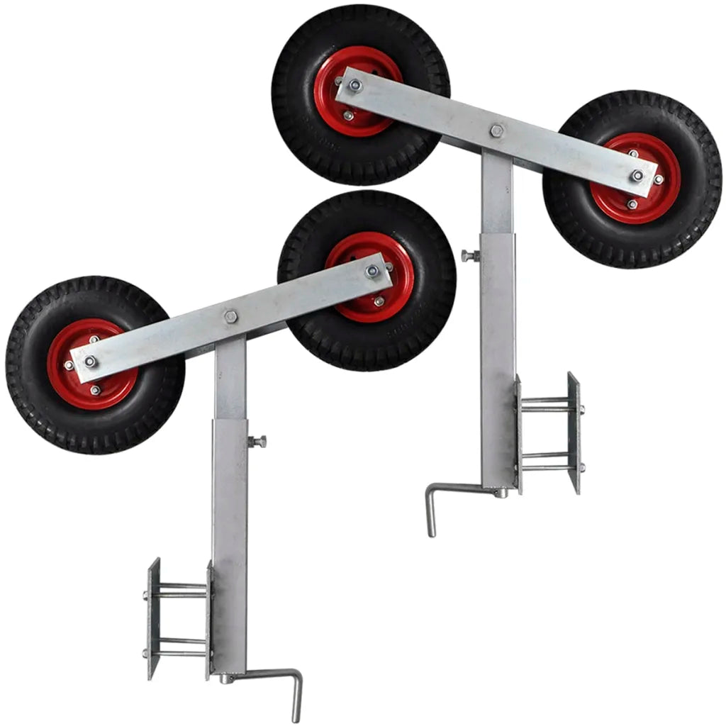 Suporte de proa para reboque de barco roda dupla 2 pcs 59-84cm