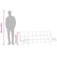 vidaXL Sofa-cama ajustável com 2 almofadas couro artificial preto