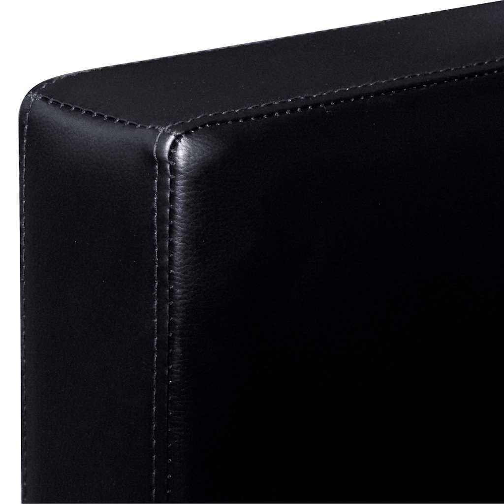 vidaXL Sofá secional de 3 lugares couro artificial preto