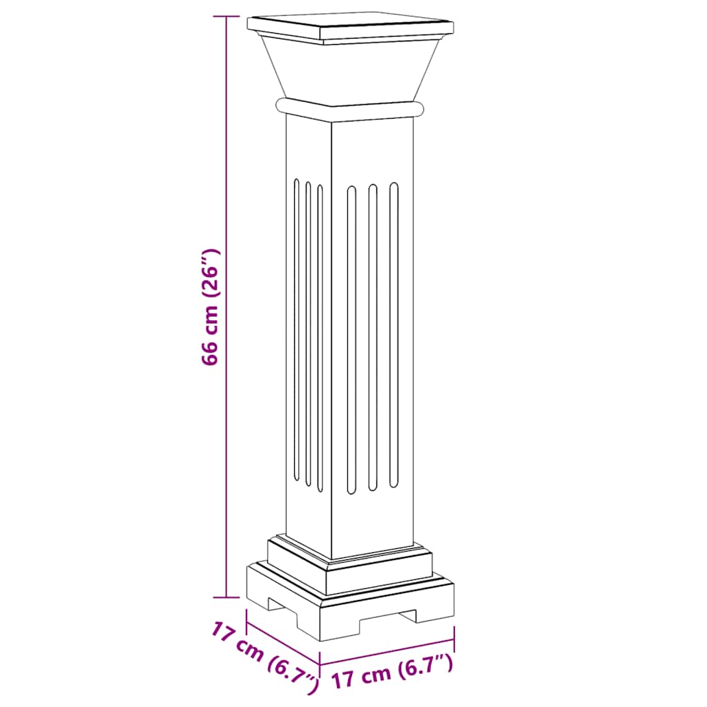 Coluna clássica quadrada / suporte para plantas MDF