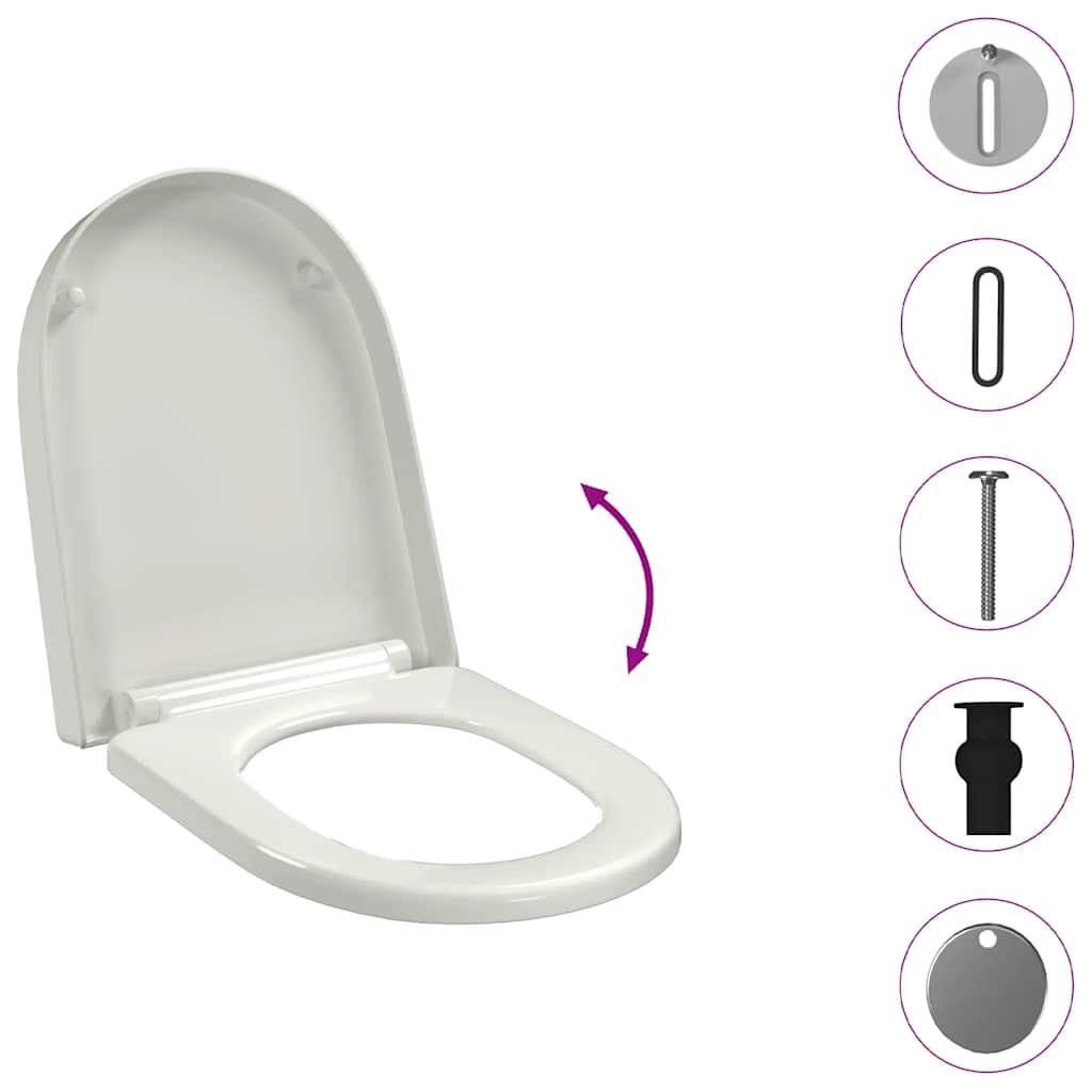 vidaXL Tampo sanita fecho suave design remoção rápida quadrado branco