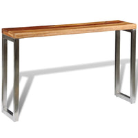 vidaXL Mesa consola 120x35x76 cm madeira de mangueira maciça e aço