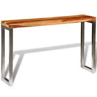 vidaXL Mesa consola 120x35x76 cm madeira de mangueira maciça e aço