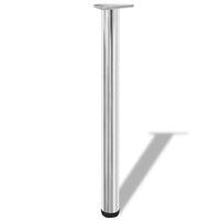 4 pernas de mesa, altura ajustável, cromo 710 mm