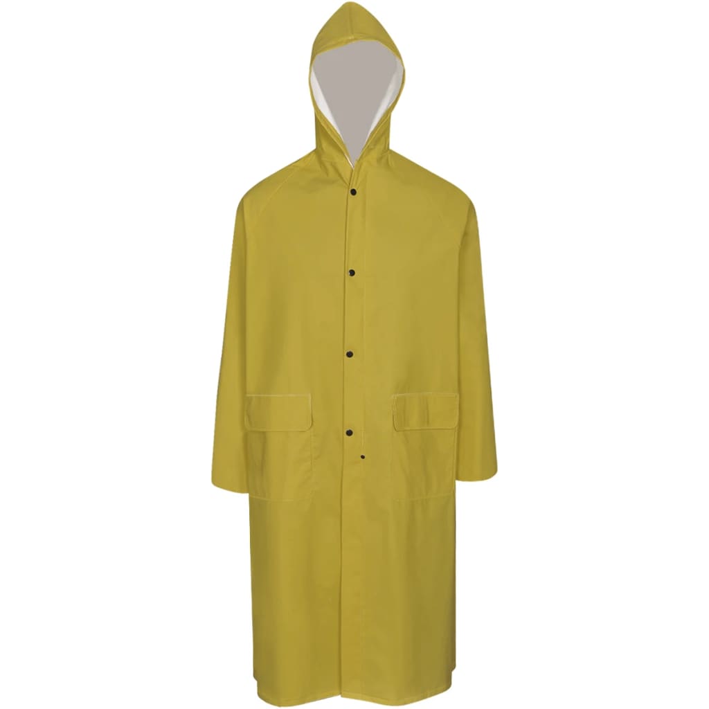 vidaXL Capa de chuva comprida resistente e impermeável + capuz M
