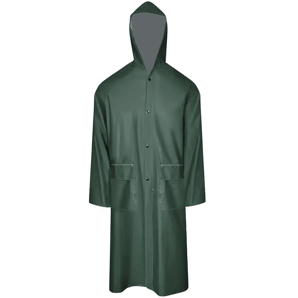Capa de chuva comprida resistente e impermeável + capuz  L