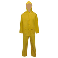 Fato de chuva resistente e impermeável + capuz, 2 pcs, L