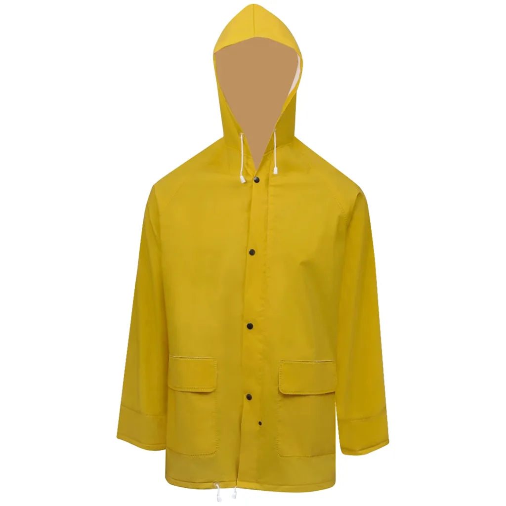 Fato de chuva resistente e impermeável + capuz, 2 pcs, XXL