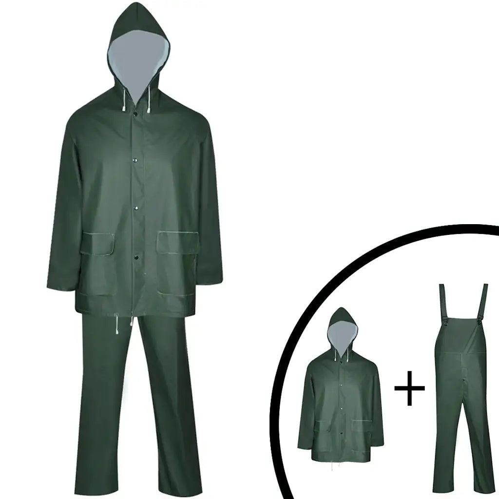 Fato de chuva resistente e impermeável + capuz , 2 pcs, XL