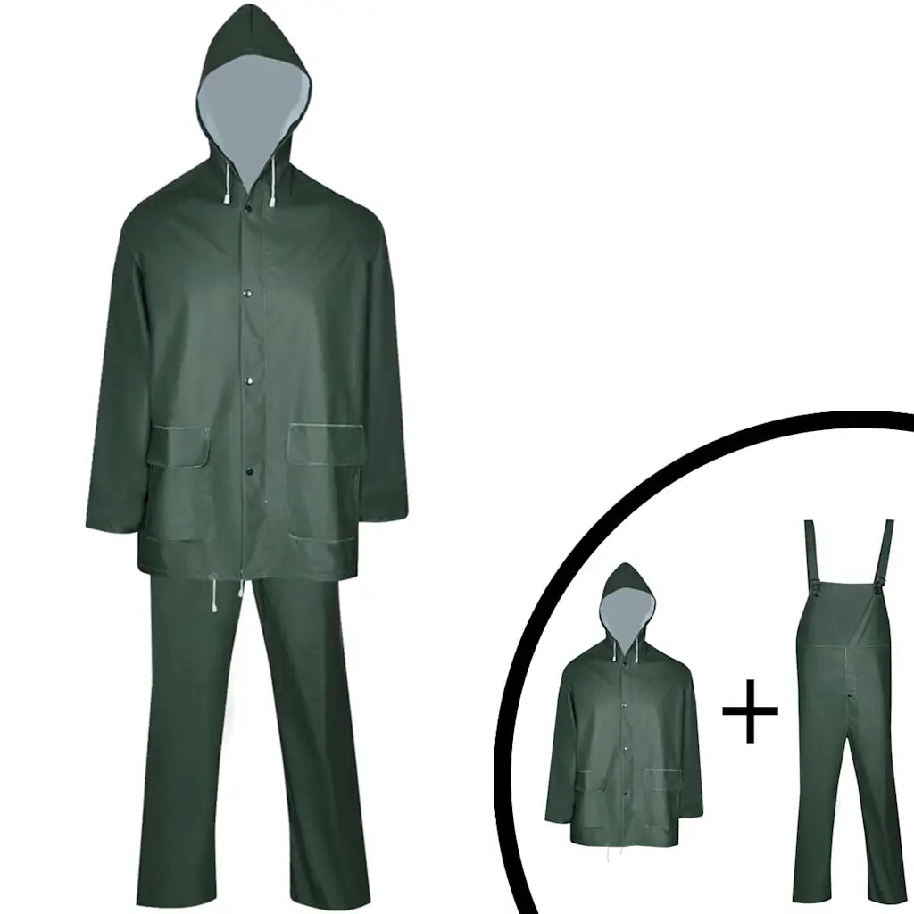 Fato de chuva resistente e impermeável + capuz , 2 pcs XXL
