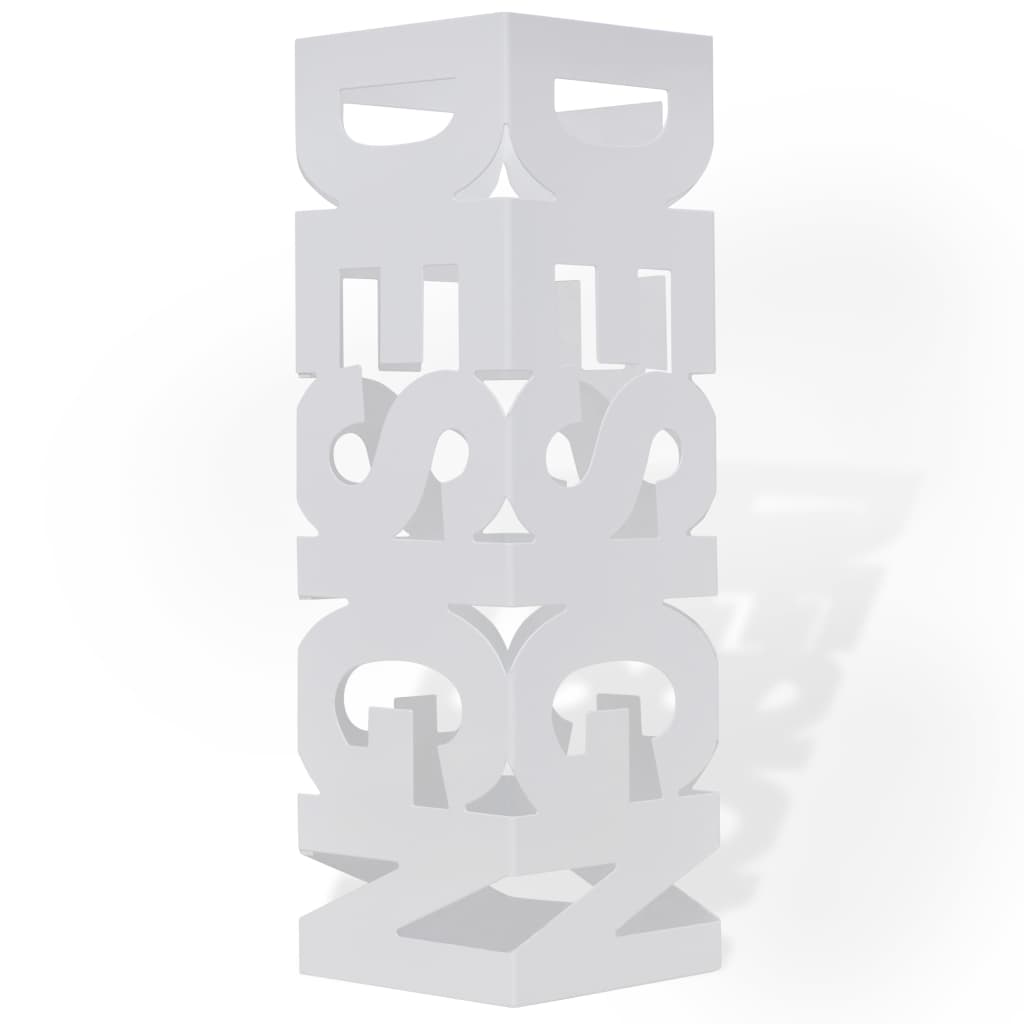 Suporte guarda-chuvas/de armazenamento quadrado branco aço 48,5 cm