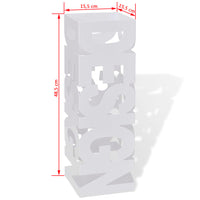 Suporte guarda-chuvas/de armazenamento quadrado branco aço 48,5 cm