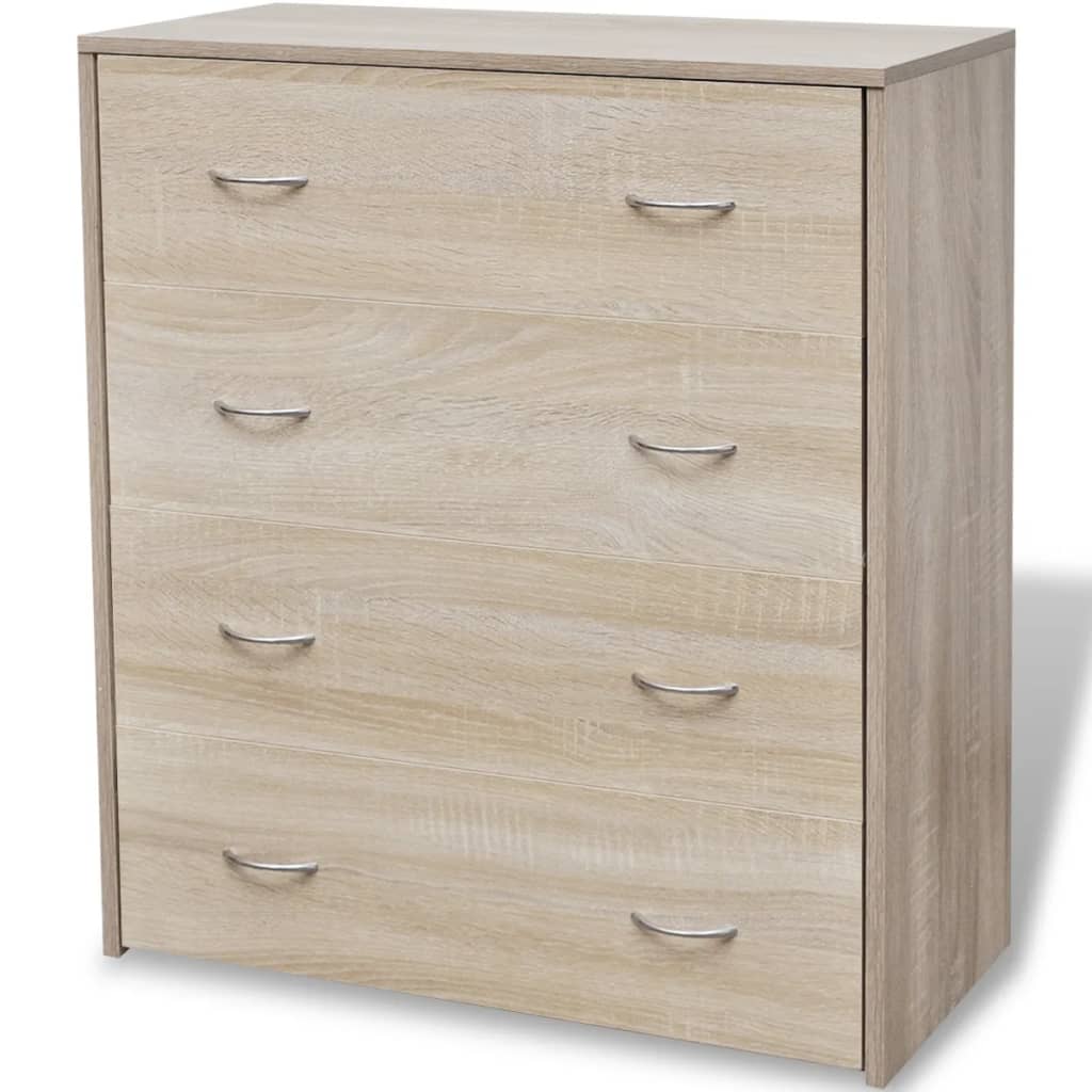 vidaXL Aparador com 4 gavetas 60 x 30,5 x 71 cm carvalho