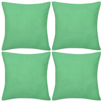 130925 4 Apple Green Cushion Covers Cotton