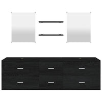 vidaXL 5 pcs conj. móveis de casa de banho derivados de madeira preto