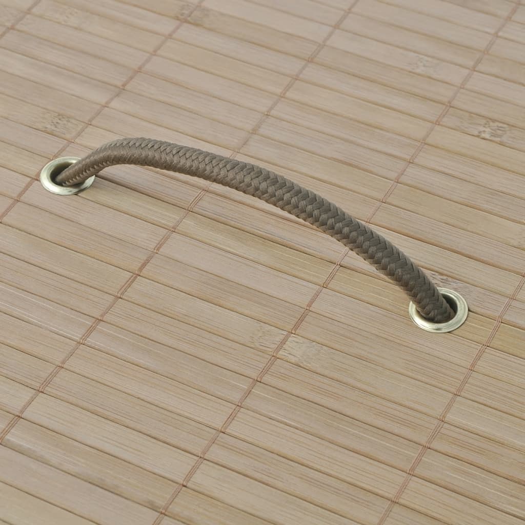 vidaXL Cesto redondo para roupa suja bambu natural