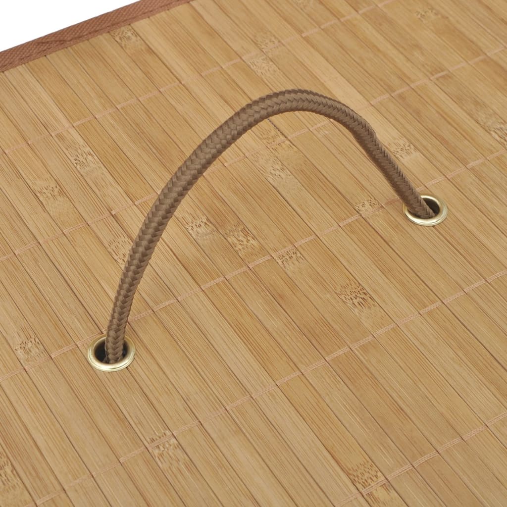 vidaXL Cesto retangular para roupa suja bambu natural