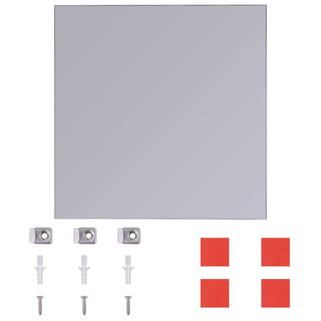 vidaXL Espelho de azulejos de vidro sem moldura 8 pcs 20,5 cm