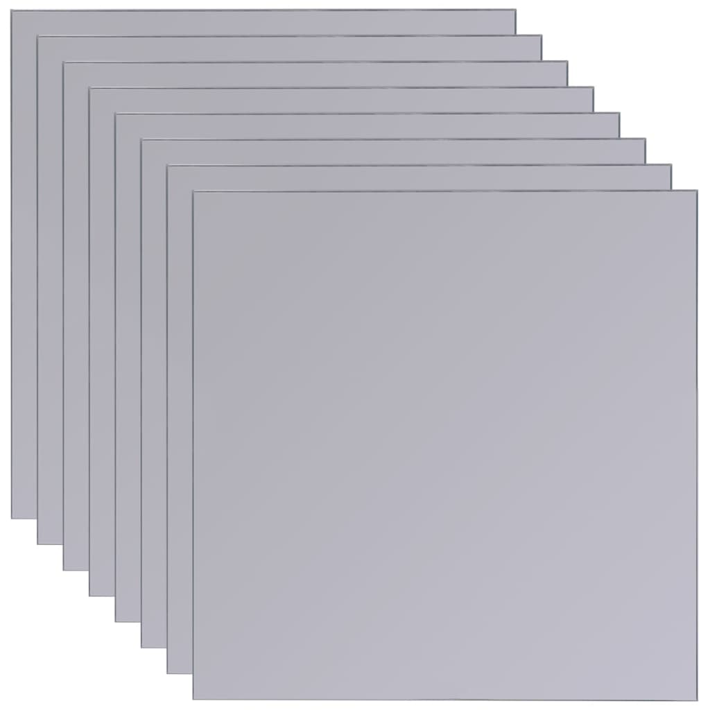vidaXL Espelho de azulejos de vidro sem moldura 8 pcs 20,5 cm