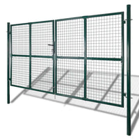 Portão de cerca com porta dupla 300x150 cm em aço revestido a pó
