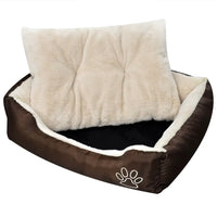 Cama para cão castanho e bege
