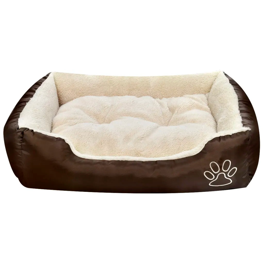 Cama para cão castanho e bege