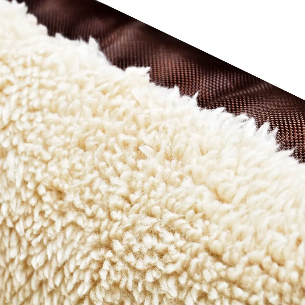 Cama para cão castanho e bege