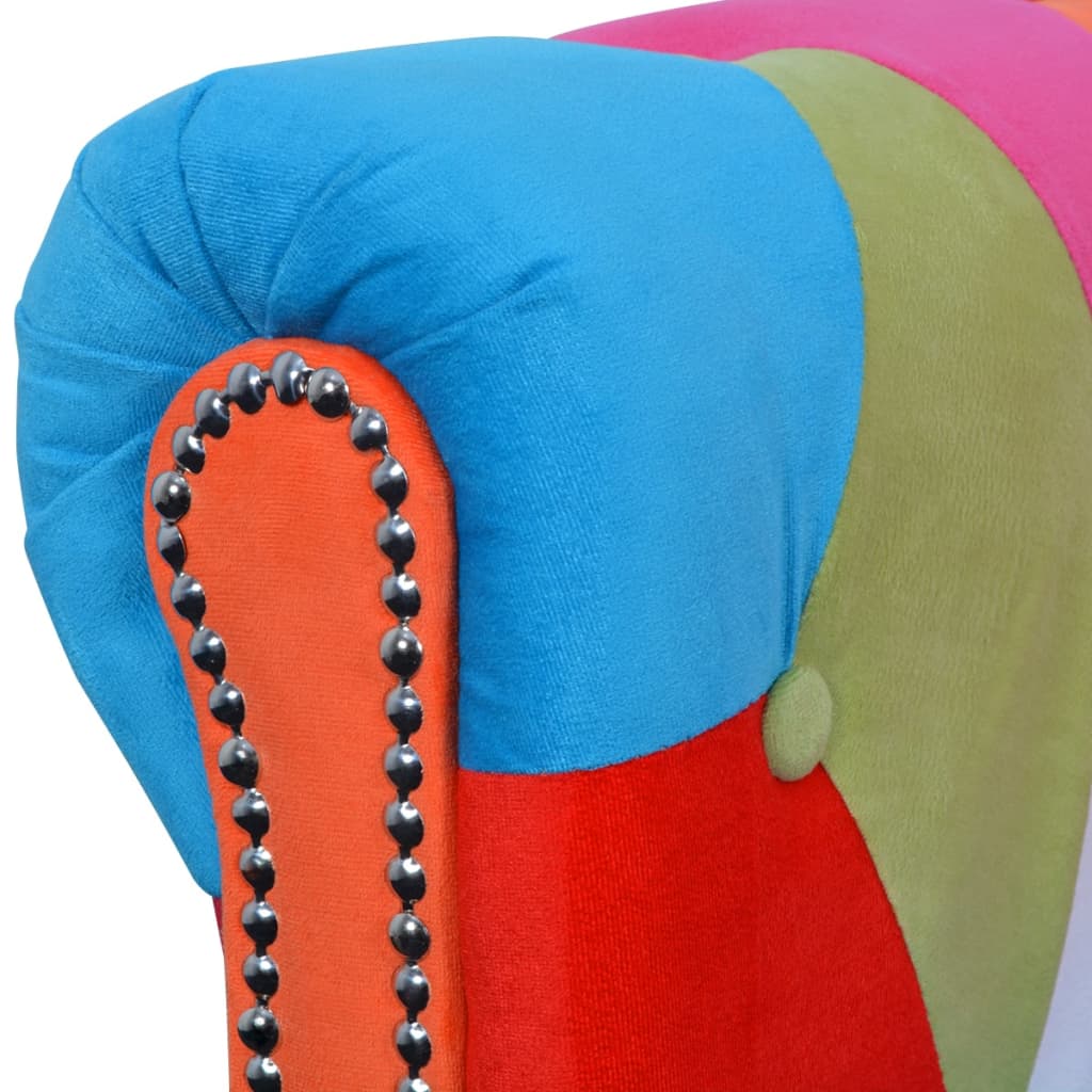 vidaXL Sofá Chesterfield 2 lugares em tecido