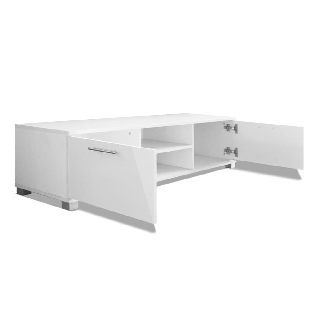 vidaXL Móvel de TV 120x40,5x35 cm branco brilhante