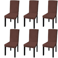 Capa extensível para cadeira 6 pcs castanho