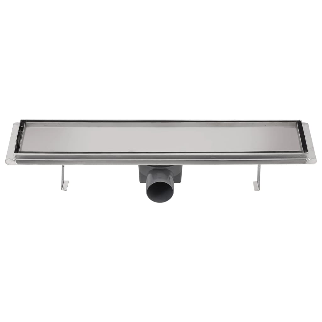 VidaXL Dreno de chuveiro linear 530x140 mm aço inoxidável