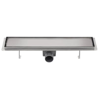 VidaXL Dreno de chuveiro linear 530x140 mm aço inoxidável