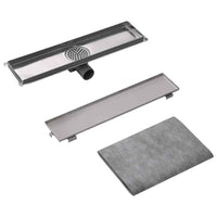 VidaXL Dreno de chuveiro linear 530x140 mm aço inoxidável