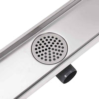 VidaXL Dreno de chuveiro linear 530x140 mm aço inoxidável