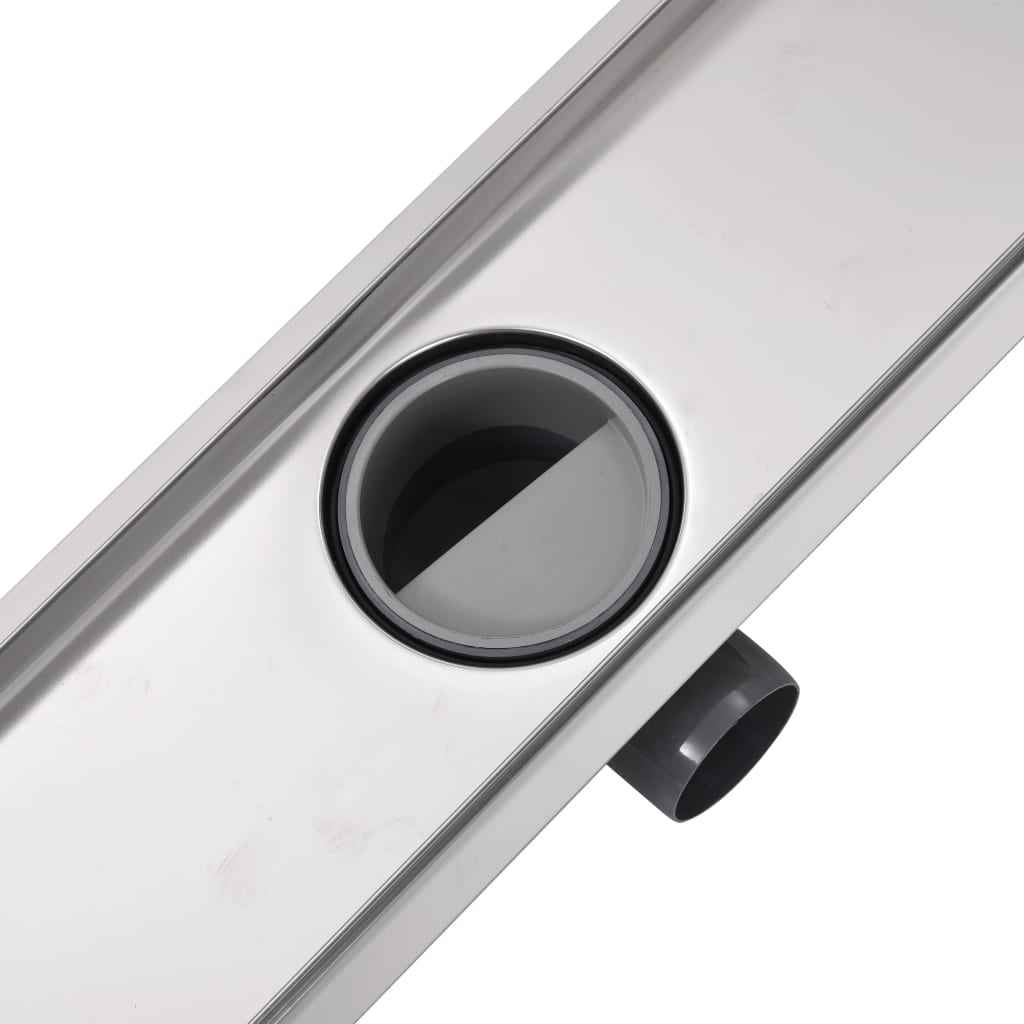 VidaXL Dreno de chuveiro linear 530x140 mm aço inoxidável