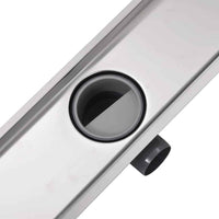 VidaXL Dreno de chuveiro linear 530x140 mm aço inoxidável