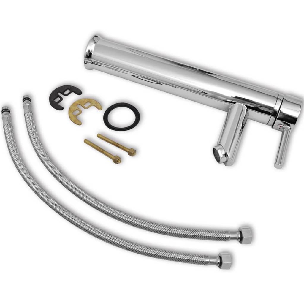 vidaXL Conjunto móveis casa de banho 4 pcs com bacia e torneira, preto