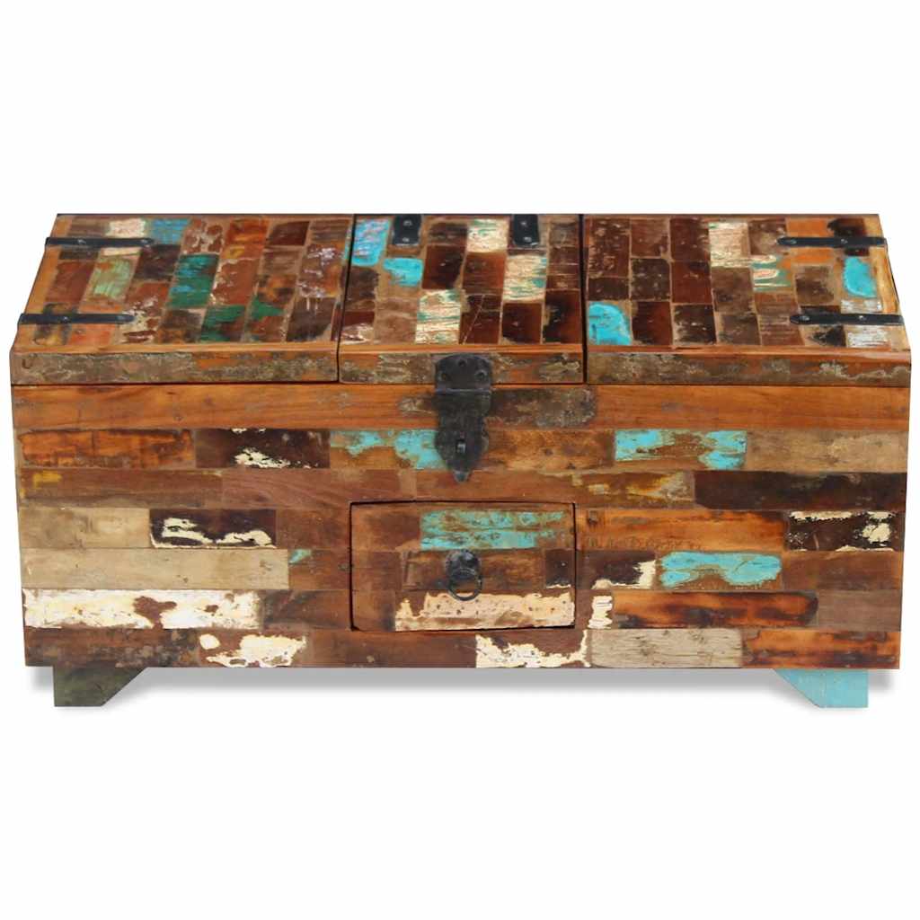 vidaXL Mesa de centro baú/caixa 80x40x35cm madeira reciclada maciça
