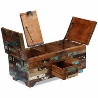 vidaXL Mesa de centro baú/caixa 80x40x35cm madeira reciclada maciça