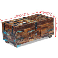 vidaXL Mesa de centro baú/caixa 80x40x35cm madeira reciclada maciça