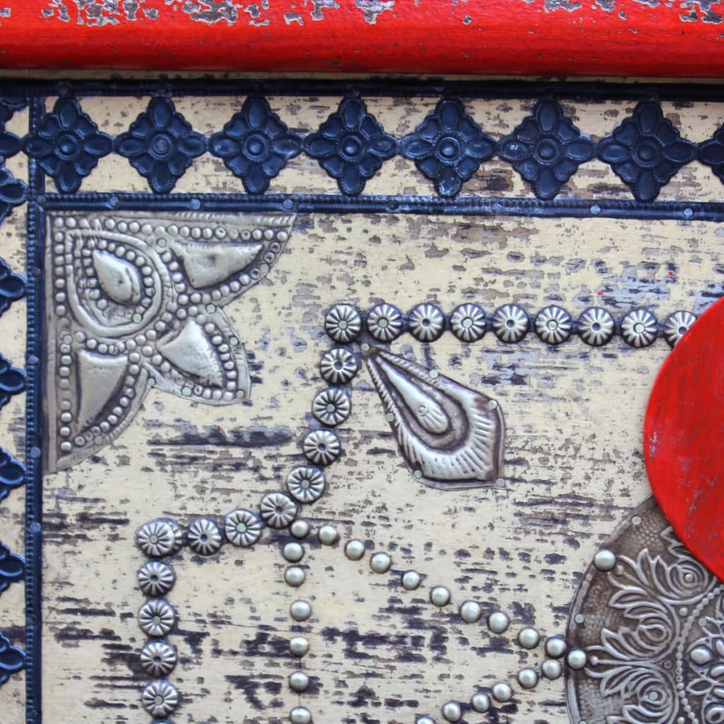 vidaXL Arca arrumos madeira de mangueira 80x40x45 cm vermelho