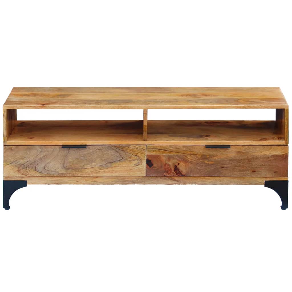 vidaXL Móvel TV madeira de mangueira 120x35x45 cm