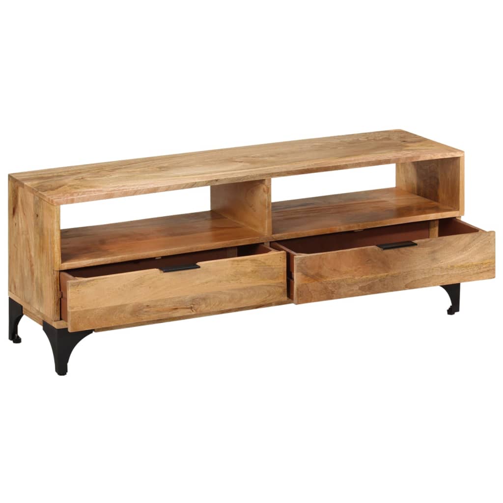 vidaXL Móvel TV madeira de mangueira 120x35x45 cm