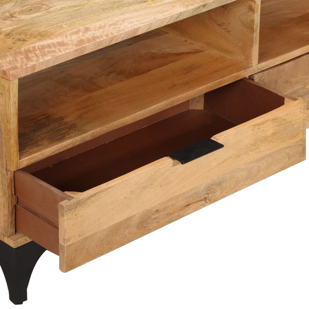 vidaXL Móvel TV madeira de mangueira 120x35x45 cm